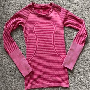 Lululemon pink striped swifty tech